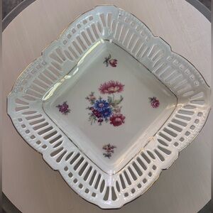 Vintage Schwarzenhammer Bavaria Square Reticulated Dish